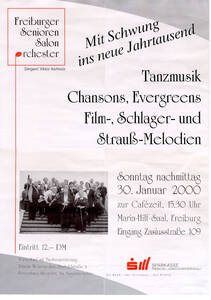 Plakat für das Konzert am 30.Januar 2000