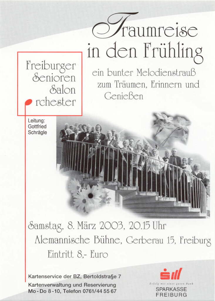 Plakat für das Konzert am 8.März 2003 in Freiburg