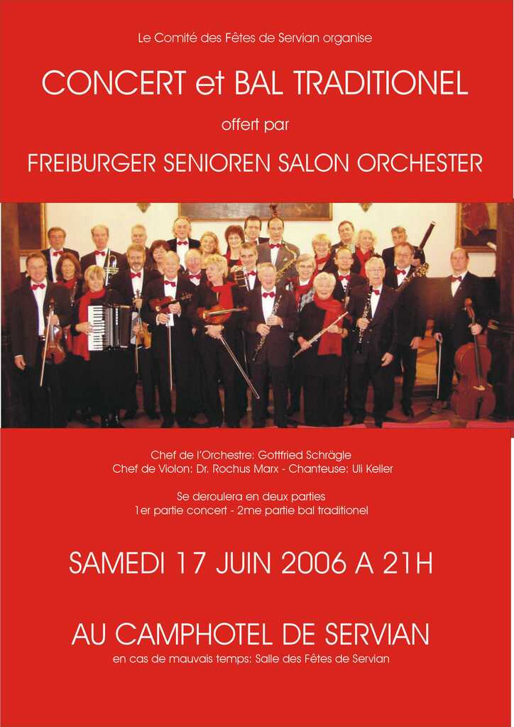 Plakat für das Konzert am 17.Juni 2006 in Servian (Frankreich)